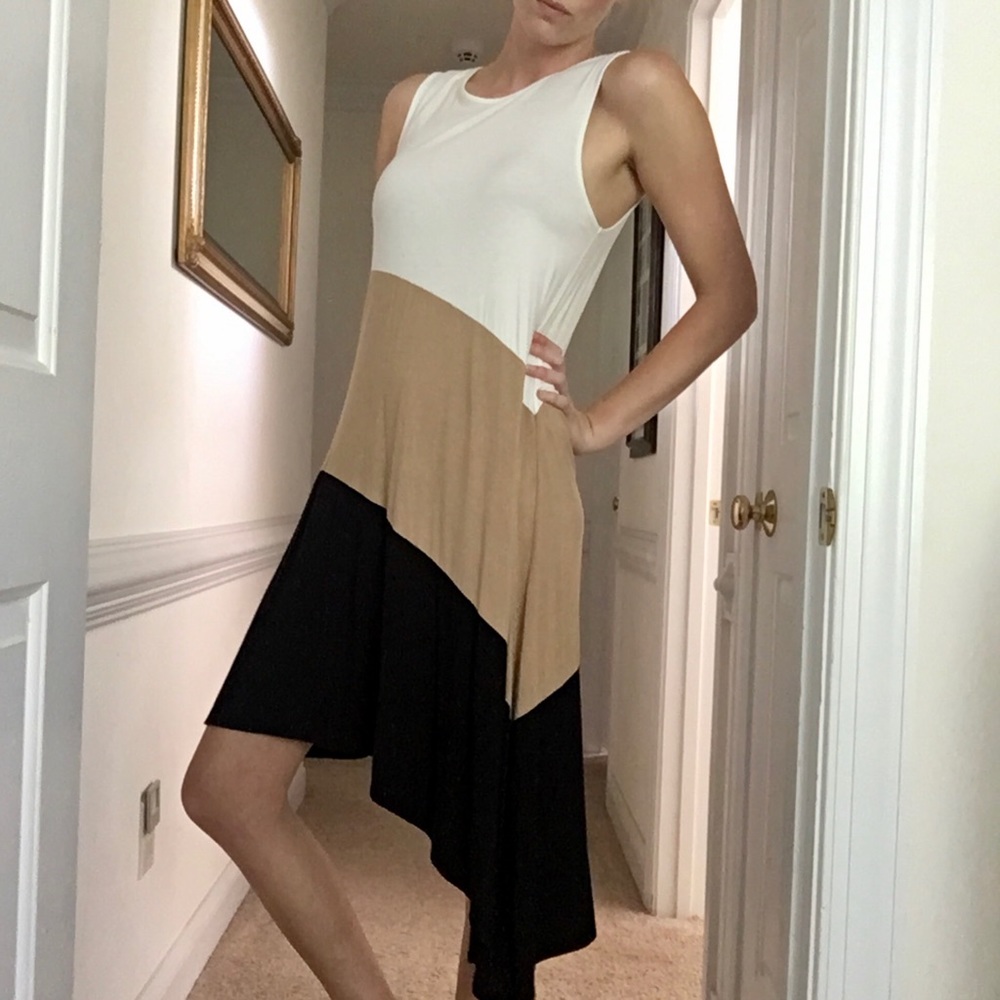 Grace Elements Color Block Womens Sleeveless Dress